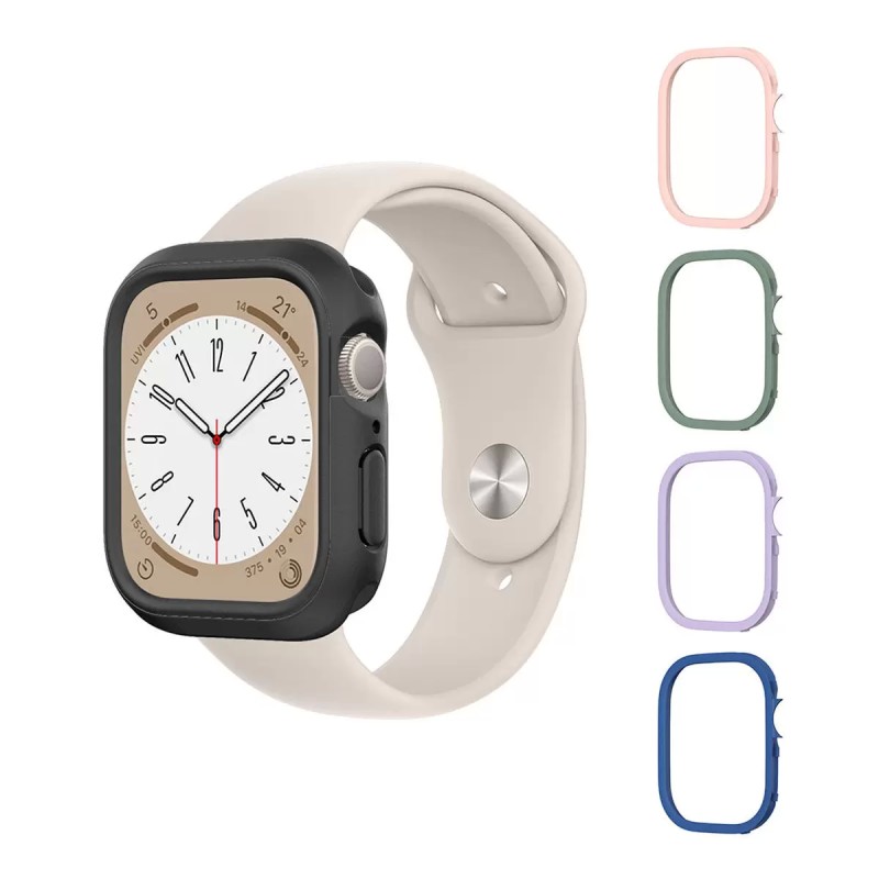 犀牛盾 Apple Watch Series 9/8/7 共用 45公厘 CrashGuard NX保護殼 + 4色飾條 粉/藍/紫/綠