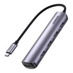 綠聯 五合一USB-C轉接器 USB3.0 X 4埠...