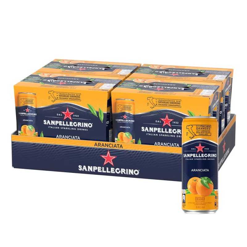 San Pellegrino 聖沛黎洛 氣泡水果飲料 甜橙口味 330毫升 X 24罐