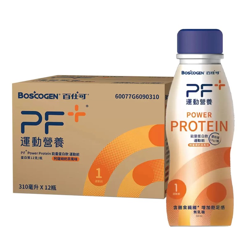 百仕可 PF+ 運動營養 運動前能量蛋白飲 阿薩姆奶茶風味 310毫升 X 12罐