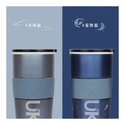 艾可 陶瓷保溫隨行杯 600毫升+皮革提瓶套 X 2件組