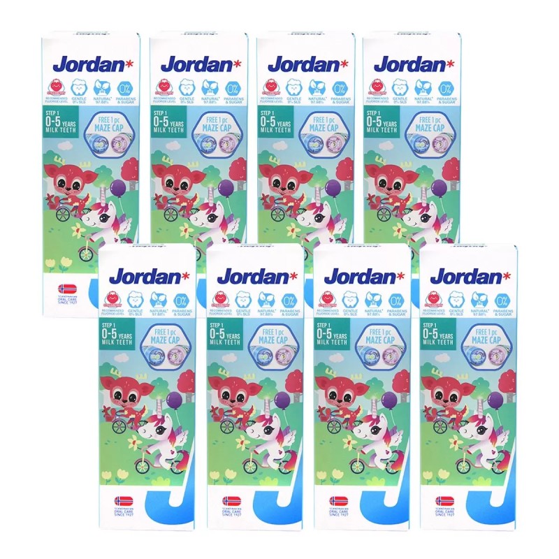 Jordan 清新水果味兒童牙膏 0-5歲 75公克 X 8入